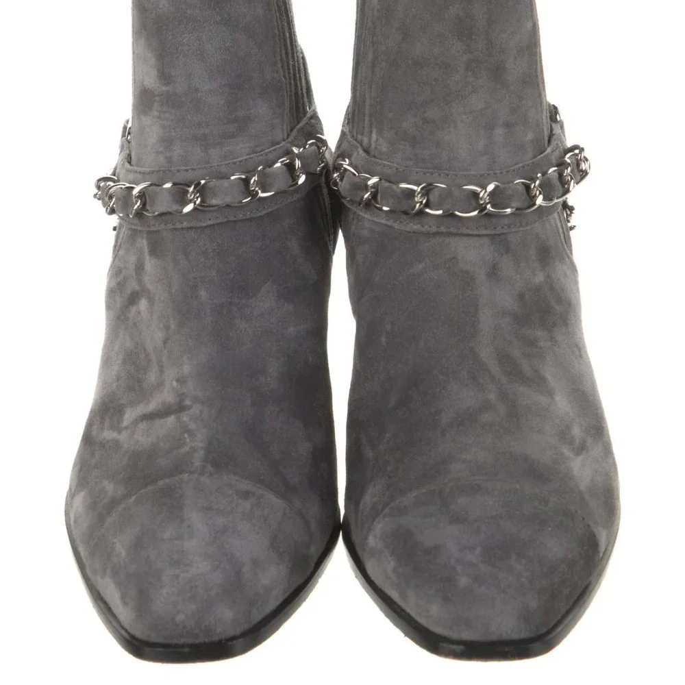 CHANEL 2018 Interlocking CC Logo Moto Boots Size: 10.5 | IT 40.5 - Picture 3 of 6